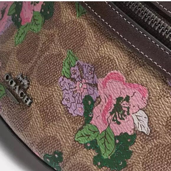 Coach Purse Leather Floral Bethany Belt Bag Signature Canvas Blossom Print NWOT - Picture 14 of 16